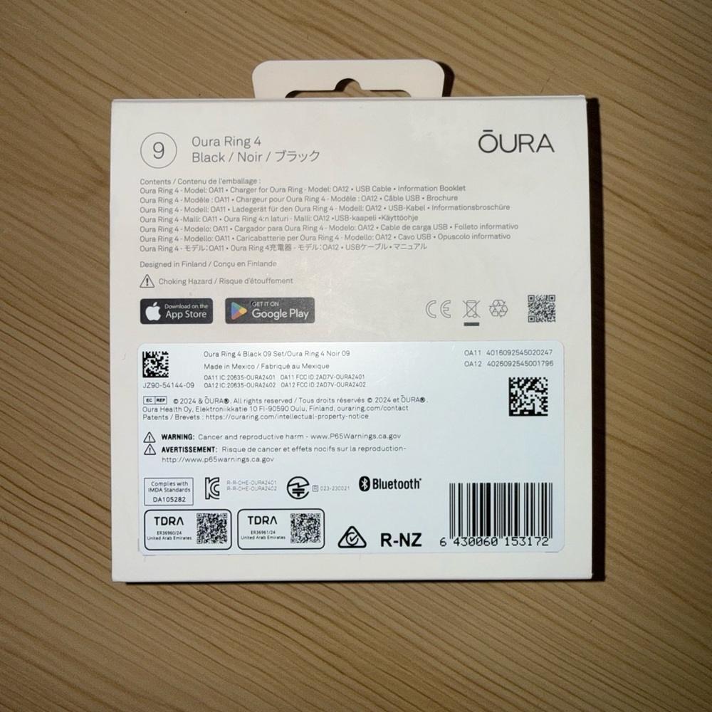 Oura Ring Gen 4 Horizon Black Smart Ring Size 9 NWT - Picture 7 of 9